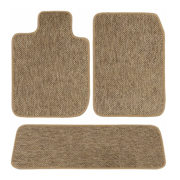 GGBAILEY Tesla Model X (6 Passenger) Beige All-Weather Textileâ„¢ Car Mats, Custom Fit for 2016, 2017, 2018, 2019, 2020 - Driver, Passenger & Rear Carpet Car Mat