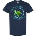 thumbnail image 3 of Inktastic Skip a Straw Save a Turtle with Cute Green Sea Turtle T-Shirt, 3 of 5