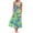Green, variant on Women's Floral Allover Print Tie Shoulder Smocked Midi Dress Vacation Lightweight A Line Hem Sleeveless 100% Polyester