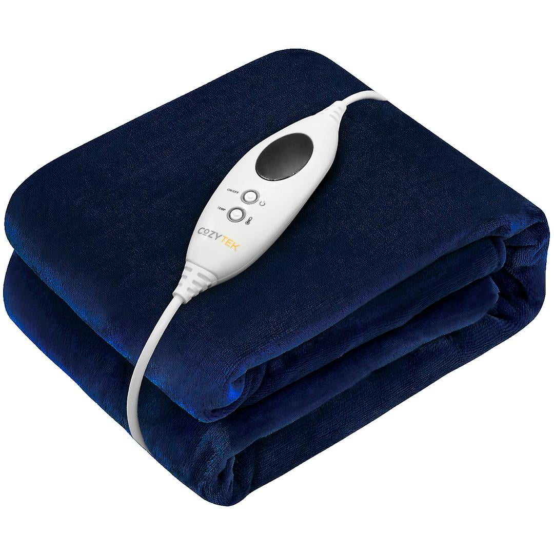 Cozytek Deluxe Electric Heated Throw, Supersize 160 x 120cm Soft Fleece  Navy Blue Throw Blanket | Walmart Canada