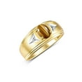thumbnail image 4 of RYLOS Men's Rings Yellow Gold Plated Silver Classic 8X6MM Oval Gemstone &  Diamond Ring Tiger Eye November Birthstone Rings For Man Silver Rings Size 9, 4 of 8