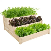 Topeakmart 3 Tier Elevated Raised Garden Bed Planter Box, Wood