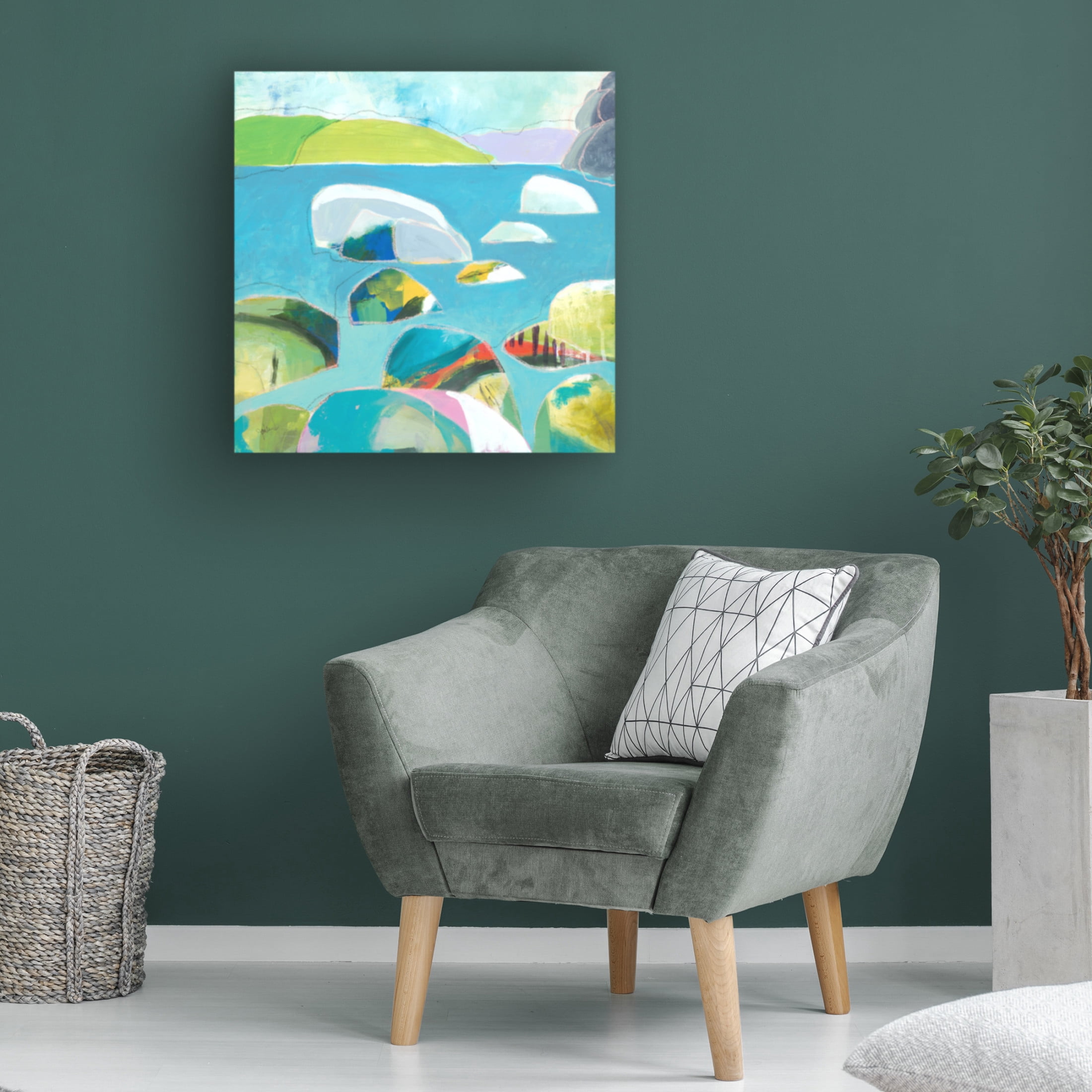Canvas Wall Art - Jan Weiss 'Sand Harbor Lake Tahoe 3' Wall Art for Living Room, Bedroom, or Office Décor by Trademark Fine Art - 18 x 18 Inches