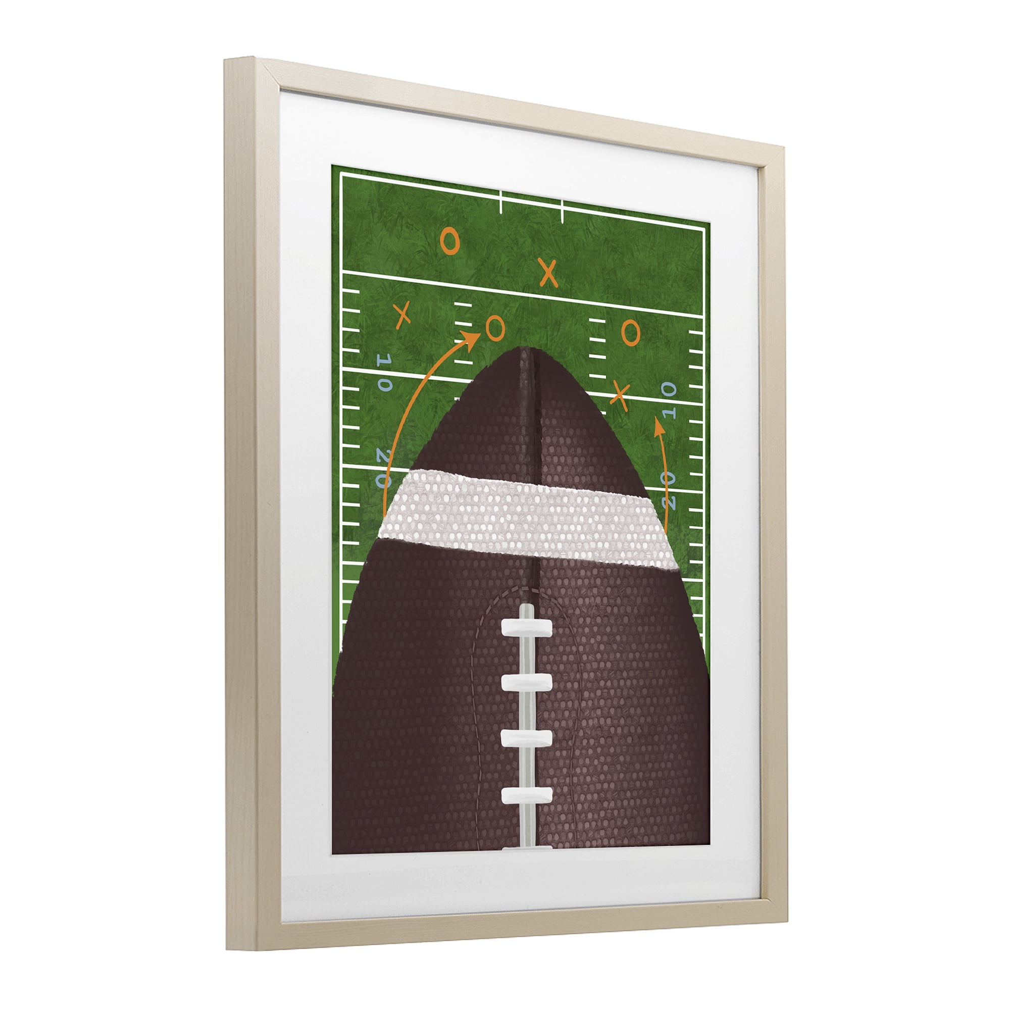 Stupell Industries Football Field Tactics Birch Framed Print Under Glass, design by Jennifer Stith