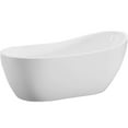thumbnail image 6 of Woodbridge 54" Acrylic Freestanding Bathtub Contemporary Soaking Tub with Brushed Nickel Overflow and Drain, B-0006, 6 of 9