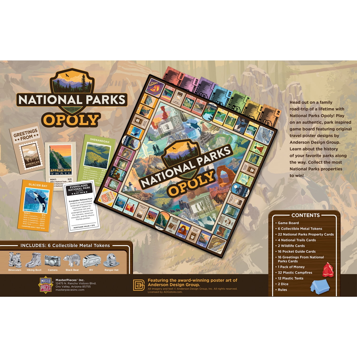MasterPieces Opoly Family Board Games - National Parks Opoly