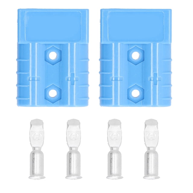 Battery Connector, Durable Silver-Plated Contacts Wire Harness Plug Kit Polycarbonate Housing 2Pcs For Jumpers For Forklifts For Trucks Blue