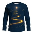 thumbnail image 3 of Feancey Big and Tall Christmas Graphic Tees for Men Fashion Xmas Tree Printed Long Sleeve Shirt Lightweight Casual Crewneck Pullover Tops Blue L, 3 of 6