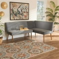 thumbnail image 4 of Bowery Hill Velvet Gray Dining Nook Set Rectangular Channel Tufted Unassembled, 4 of 9