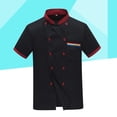 thumbnail image 2 of Uniforme de chef de manga corta de verano para hombre, camisa básica de chef para catering, panadería, hotel y restaurante, talla 2XL, 2 of 7