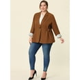thumbnail image 2 of Blazer De SolaCon MuesPuño De Rayas En Contraste TalExtPaMujeres Marron XL, 2 of 5