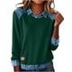 thumbnail image 3 of RKSTN Sweatshirt for Women Oversized Lapel Denim Patchwork Stitching Sweatshirt Womens Casual Solid Plus Size Turndown Collared Loose Comfy Trendy Retro Streetwear Long Sleeve T Shirts, 3 of 10