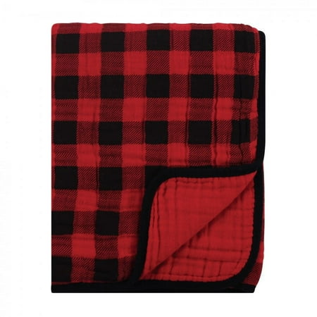 UPC: 0660168591910 | Hudson Baby Infant Muslin Tranquility Quilt Blanket Buffalo Plaid One Size