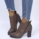 thumbnail image 3 of NECHOLOGY Botas Mujer Adulto Femenino Zapatos Botines de mujer Color Heel Cuero Dedo del pie Retro Zipper Botas Round Shoes Round Shoes femeninos Botas de mujeres (Khaki, 7.5), 3 of 5