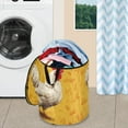 thumbnail image 5 of 50L Extra Large Popup Hamper Collapsible Laundry Basket With Zippered Lid 15.7x18.5in A Hen, 5 of 7
