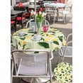 thumbnail image 5 of Outdoor Tablecloth with Umbrella Hole for Patio/Picnic/Party/Camping, Lemons Leaves Waterproof Table Cloth Round Cover Washable, Summer Fruits Floral Botanical Yellow (Dia 60"), 5 of 8
