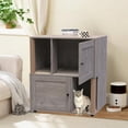 thumbnail image 4 of Double Cat Litter Box Enclosure Furniture with 2 Scratching Posts & Mats, 2-in-1 Hidden Cabinet for 2 Cats, Large Dual Litter Box Cabinet Odor Control with Storage Grey, 4 of 7