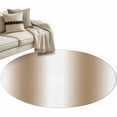 thumbnail image 2 of 3.3ft Round Rug, Khaki White Ombre Non-Skid Rubber Backing Large Area Rugs - Living Room Bedroom Home Office, Modern Abstract Art Farmhouse Gradient Indoor Floor Mat Carpets Washable Rug, 2 of 9