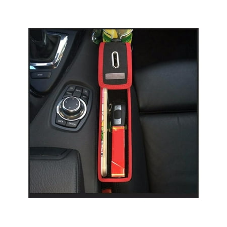 RED SHIELD Car Seat Gap Organizer, Console Side Extra Storage Pocket Gap Filler with Coin Box & Cup Holder, Premium Leather, Stop Dropping Down Your Cell Phone, Glasses, Pens, Card, Keys, Passenger