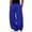 Blue, variant on WIZUTIZ Men's Casual Drawstring Pants Elastic Waist Solid Color Relaxed Fit Polyester Straight Leg Pocket Trousers