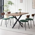thumbnail image 2 of Stackable Dining Chairs Set of 4, Small Modern Kitchen Chair With Solid Wood Back, Space Saving Fabric Chairs For Apartment, Living Room, Bedroom, Green, 2 of 9