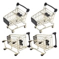 thumbnail image 1 of Mini Metal Shopping Cart Home Decor Office Use Decoration 4pcs Simple Design Realistic Look, 1 of 5