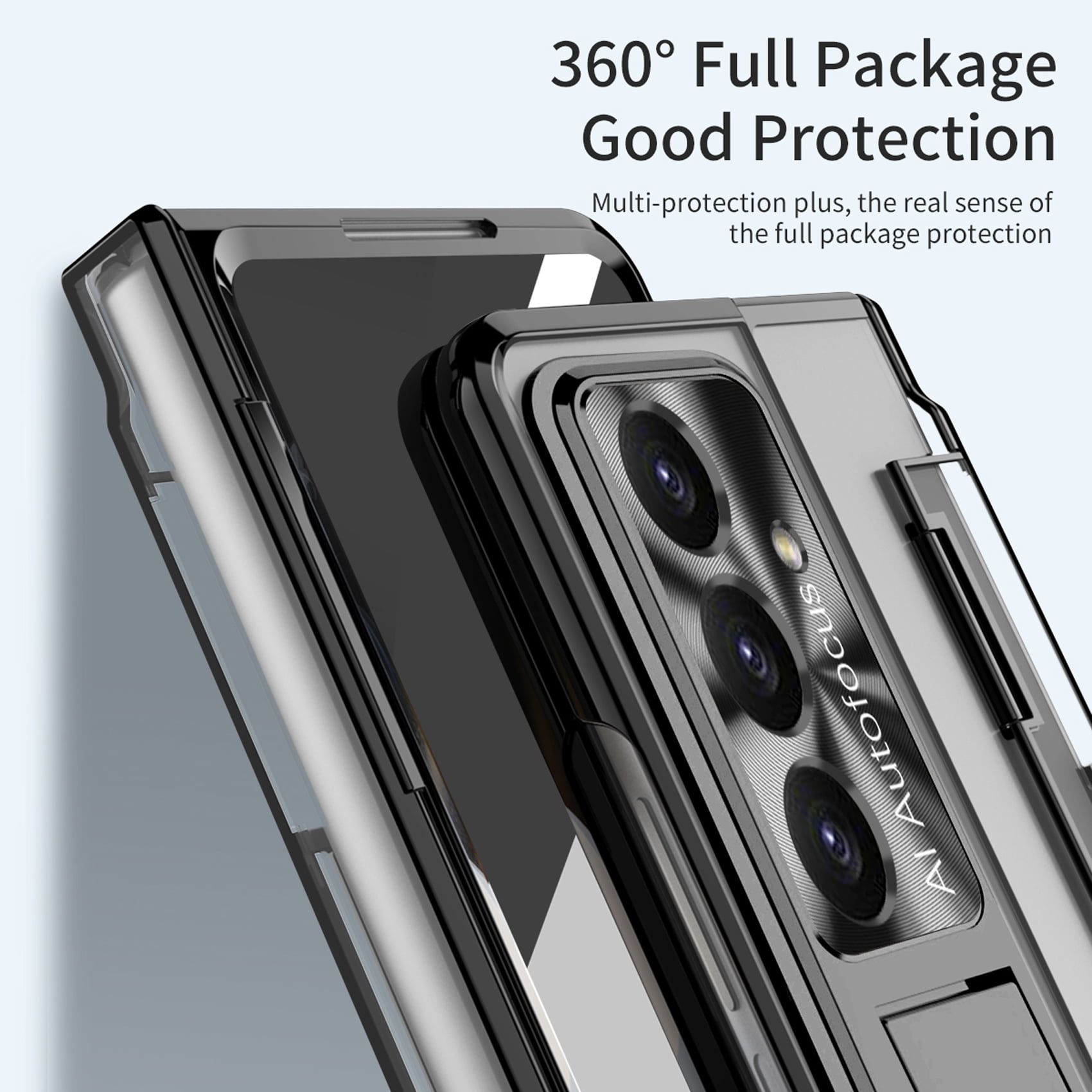 for Samsung Galaxy Z Fold 7 Case, Luxury Plating Shockproof Drop Protection Phone Case for Samsung Galaxy Z Fold 7 5G, Black