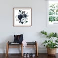 thumbnail image 3 of Art.com Watercolor Floral Wreath Roses Peonies Leaves Boho Grey Navy White Indigo Blue Isolated on White Ba Art Print by Yuliya Podlinnova, Brown Frame Wall Art, 29" x 29", 3 of 5