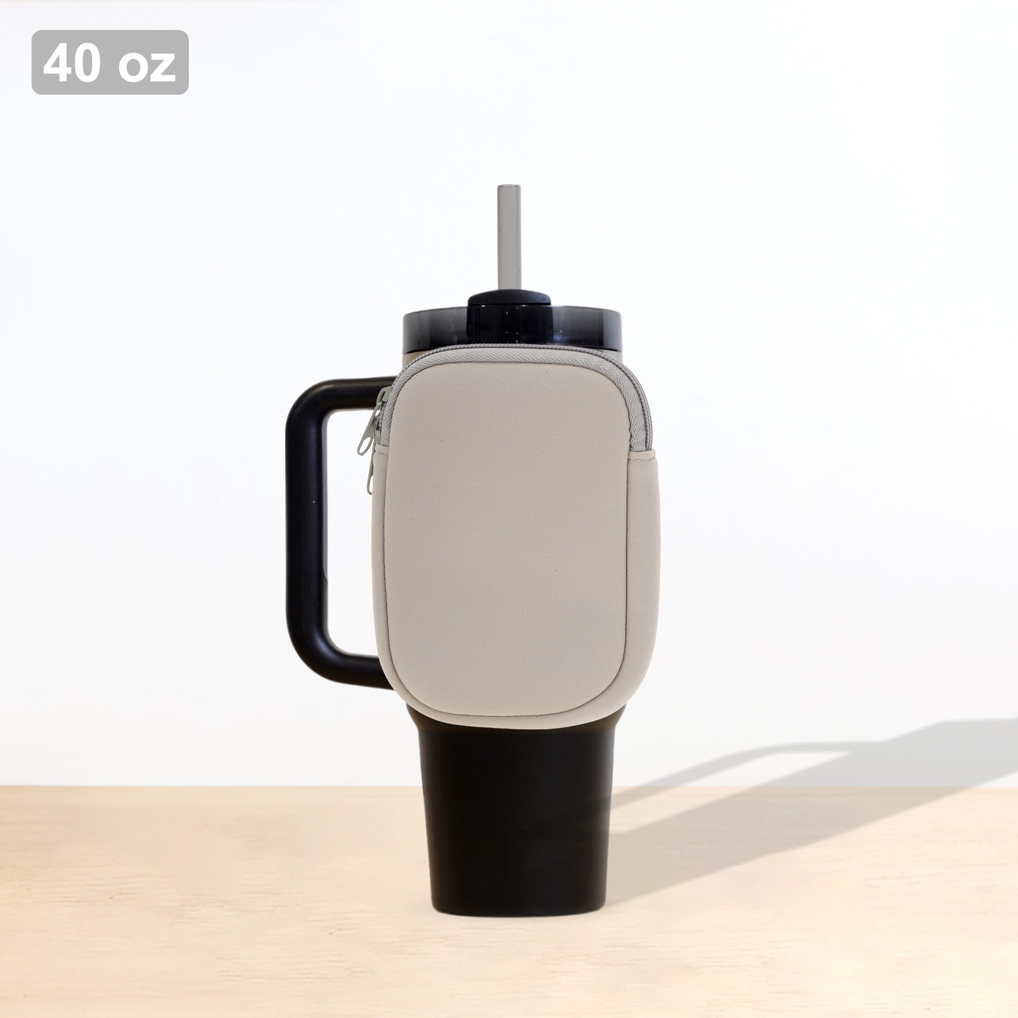Unique Bargains 1Pc Durable Water Bottle Pouch with Single Pocket Light Gray