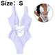 thumbnail image 2 of Traje de baño de una pieza sexy para mujer de color rosa, sin espalda, bikini con cordones, 2 of 5