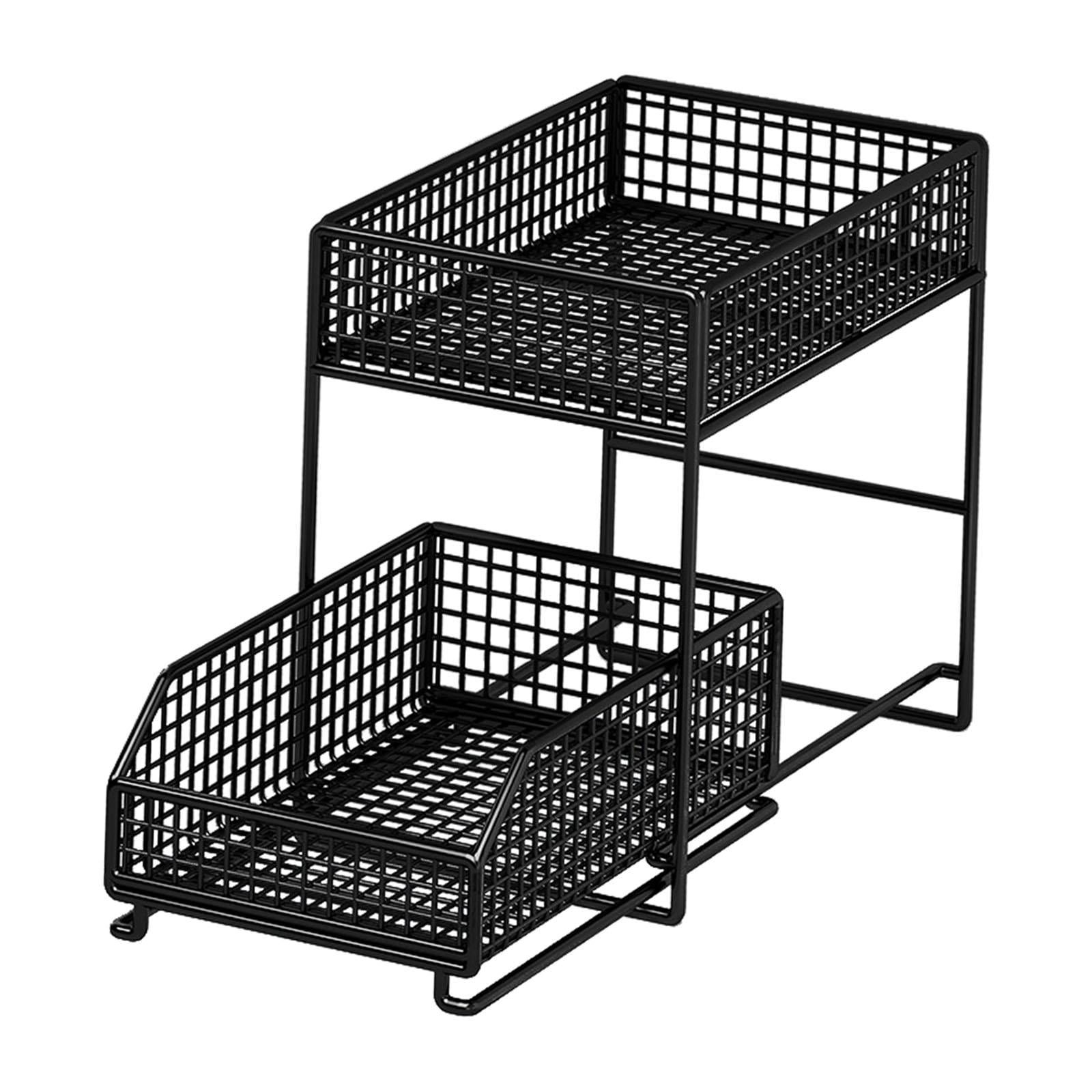 Fiocias 2 Tier Under Sink Organizer Multipurpose Practical Kitchen Cabinet Organizer for L