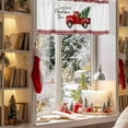thumbnail image 4 of Christmas Farm Valances for Windows, Truck Xmas Tree Red Strips Rod Pocket Valance Short Window Treatments Curtains for Kitchen Bathroom Bedroom Decor, 60 x 14 In, 4 of 9