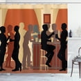 thumbnail image 1 of Bar Shower Curtain, Urban Tavern Crowded Full of People Night out Busy Evening with Friends Illustration, Fabric Bathroom Set with Hooks, 69W X 75L Inches Long, Multicolor, by Ambesonne, 1 of 3