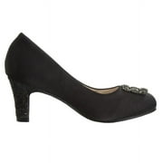 Badgley Mischka Girls Medium Heel Dress Pump Shoes (Little Kids/Big Kids)