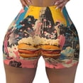 thumbnail image 2 of Naloa Psychedelic Band Hotdog Art Biker Shorts for Women Seamless Scrunch Short Women’s Yoga Shorts for Gym Running Sport Shorts-X-Large, 2 of 8