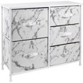thumbnail image 1 of Sorbus Commode avec 5 Tiroirs - Cadre Blanc, Tiroirs en Marbre Blanc, 1 of 7