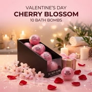 Body & Earth Bath Bombs Gift Sets for Women - Cherry Blossom Handmade Fizzies Shower Bubble Bombs for Relaxing, 10 X 3.5 oz