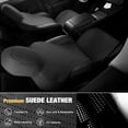 thumbnail image 3 of Ikon Motorsports Seat Cover Cushions Compatible With 2020-2024 Tesla Model Y 4-Door, V1 Style Black Suede Leather 1st 2nd Row 5-Seat Seat Cover Cushion Protectors, 3 of 9