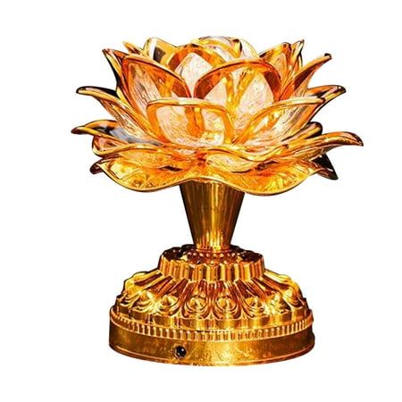 

SIEYIO Buddhism Lotus Lamp Colorful Lotus Lamp Desktop Decoration Light for Home Meditation Worship Buddhist Temple Light
