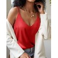 thumbnail image 4 of Ekouaer Womens Silk Satin Camisole V-Neck Spaghetti Strap Sleeveless Top with Cross Back Design, 4 of 6