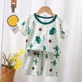thumbnail image 4 of TOWED22 Toddler Baby Girl 2PCS Embroidered Short Sleeve Tops Elastic Waist Shorts Outfits Set(Green,8-9 Y), 4 of 4