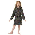 thumbnail image 6 of FORMRS Niños Bathrobe Unisex Hooded Robe Soft Plush Pajamas Sleepwear, Size 4-6T, Black Neon Lightning, 6 of 7