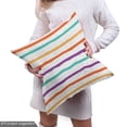 thumbnail image 5 of Ambesonne Purple Stripe Fabric by the Yard Upholstery, Lines Modern Colorful, 10 Yards, Vermilion and Pale Orange, 5 of 5
