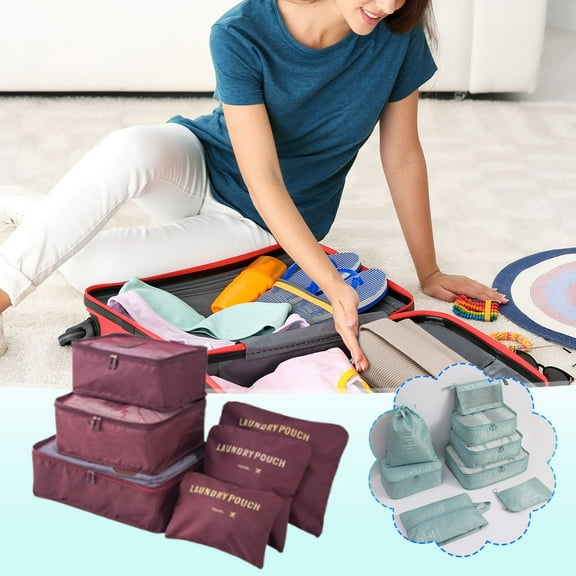 RuiJiao 6-Piece Travel Organizer Set - Multifunctional Storage Bags for Efficient Packing - Ideal for Luggage, Suitcases, and Carry-Ons