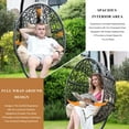thumbnail image 6 of RADIATA Hanging Egg Chair with Stand, Outdoor Indoor Wicker Swing Chair, 450Lbs Nest Chair with Cushions, All-Weather Patio Hammock Seat for Porch Balcony Garden, Beige, 6 of 10