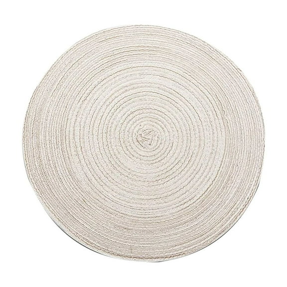 HJQEQVD 15 Inch Round Braided Cotton Table Placemat - Non-Slip Washable Dining Mat for Kitchen/Dinner Table - Decorative Single Placemat Set