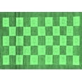 thumbnail image 1 of Ahgly Company Indoor Rectangle Checkered Emerald Green Modern Area Rugs, 5' x 7', 1 of 4