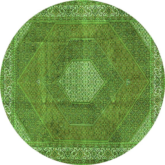 Ahgly Company Indoor Round Persian Green Traditional Area Rugs, 8' Round