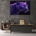 thumbnail image 6 of Mudket Framed Purple Glitter Crystal Leopard Canvas Wall Art, Glam Leopard Print Wall Decor for Women Bedroom, Trendy Animal Wall Art, Ready to Hang - 12"L x 8"W, 6 of 10