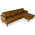 thumbnail image 3 of Pemberly Row Mid-Century Genuine Leather Right-Facing Sectional in Tan, 3 of 6